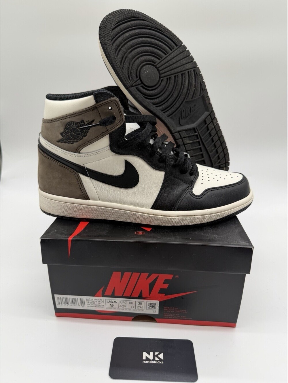 Air Jordan 1 High OG - Dark Mocha - Size 9M (555088 105) USED